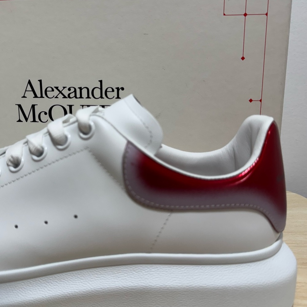 Alexander McQueen White Sneakers with Red Heel - Picture 2 of 8